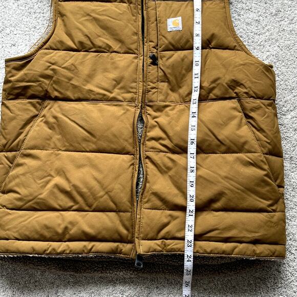 Carhartt Women Size 4-6 Montana Reversible Relaxed Fit Insulated Vest Oak Brown - Picture 4 of 10